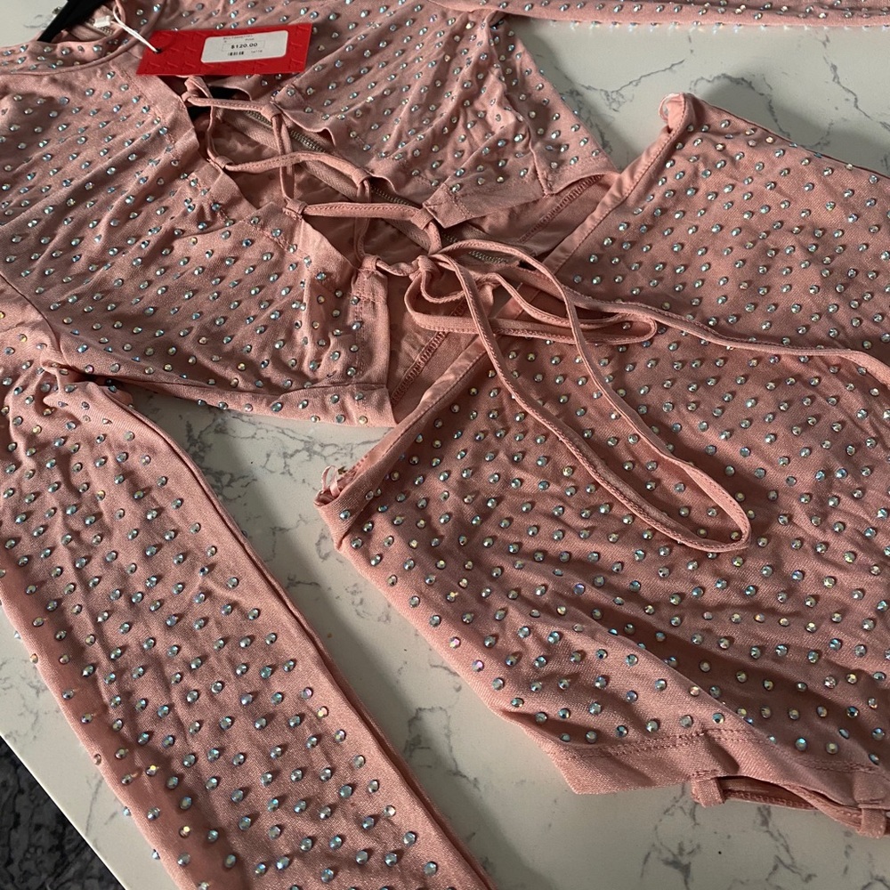 Pink/ diamond 2 piece set
